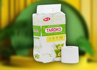 Giấy Vệ Sinh Taroko 6 Cuộn-  800Gr - 4 Lớp - 12 Dây/Bịch