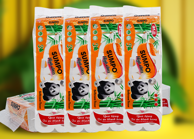 Giấy vệ sinh Sumpo 10 cuộn high class 1,5kg, 4 lớp, 10 dây/bịch